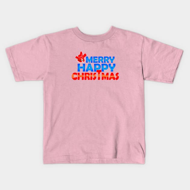 Merry happy christmas Kids T-Shirt by creative7